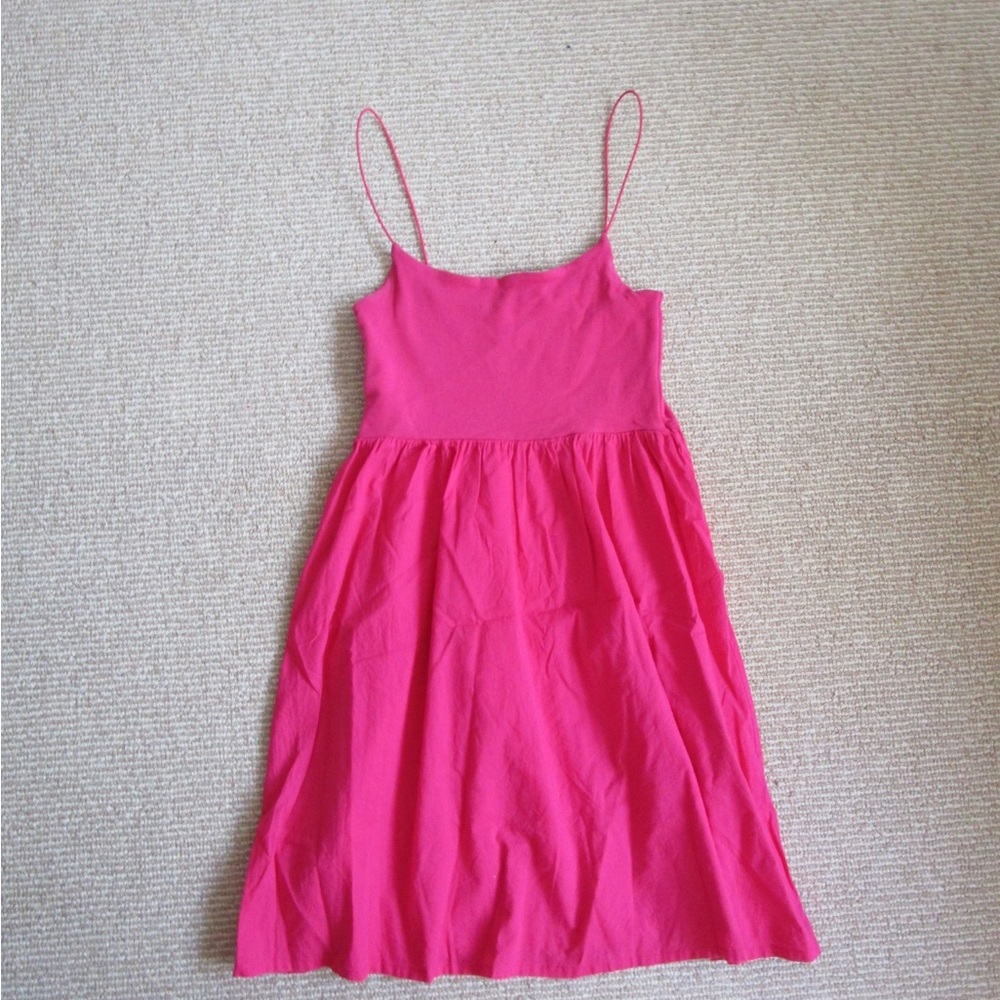pink zara spaghetti strap dress